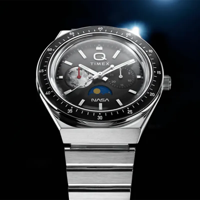 Q Timex NASA 40mm Multifunction Moonphase Men's Watch- TW2Y56700